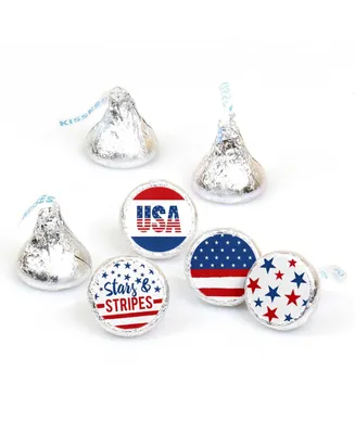Stars & Stripes - Usa Patriotic Round Candy Sticker Favors (1 Sheet of 108)