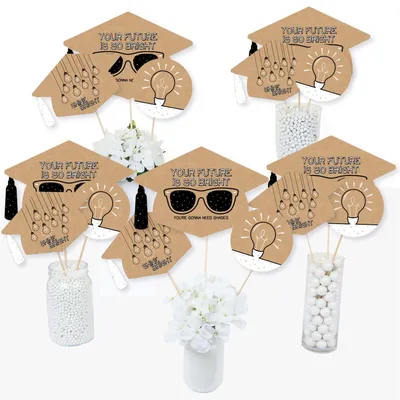 Bright Future - Graduation Party Centerpiece Sticks - Table Toppers - Set of 15