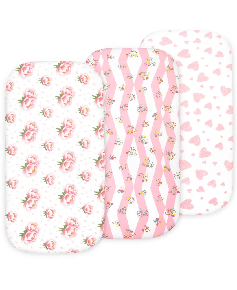 Bublo Baby Baby Bassinet Sheet Set for Boy and Girl, 3 Pack, Universal Fitted for Oval, Hourglass & Rectangle Bassinet Mattress