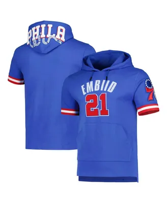 Men's Pro Standard Joel Embiid Royal Philadelphia 76ers Name and Number Short Sleeve Pullover Hoodie