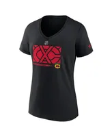 Women's Fanatics Black Chicago Blackhawks Authentic Pro Core Collection Secondary Logo V-Neck T-Shirt