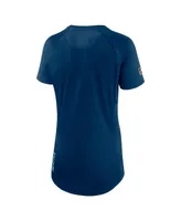 Women's Fanatics Deep Sea Blue Seattle Kraken Authentic Pro Rink Raglan Tech T-shirt