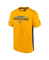 Men's Fanatics Gold, Navy Nashville Predators Authentic Pro Rink Tech T-Shirt