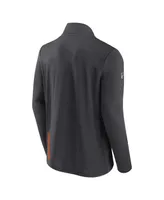 Men's Fanatics Heather Charcoal Anaheim Ducks Authentic Pro Rink Quarter-zip Jacket