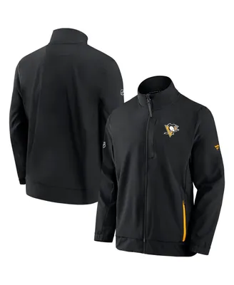Men's Fanatics Black Pittsburgh Penguins Authentic Pro Rink Coaches Full-Zip Jacket