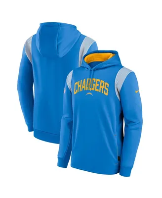 Men's Nike Powder Blue Los Angeles Chargers Sideline Athletic Stack Performance Pullover Hoodie
