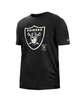 Men's New Era Black Las Vegas Raiders 2022 Sideline Ink Dye T-shirt