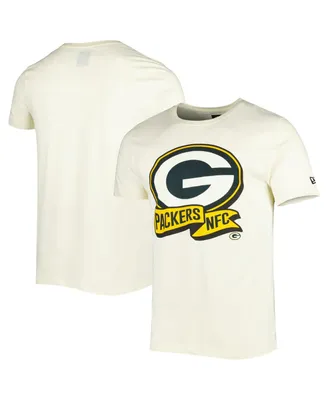 Men's New Era Cream Green Bay Packers Sideline Chrome T-shirt