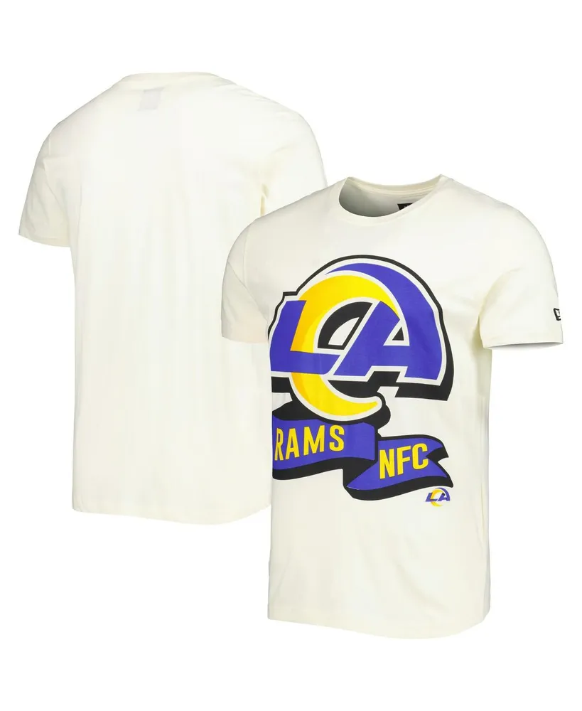 Men's New Era Cream Los Angeles Rams Sideline Chrome T-Shirt Size: Medium