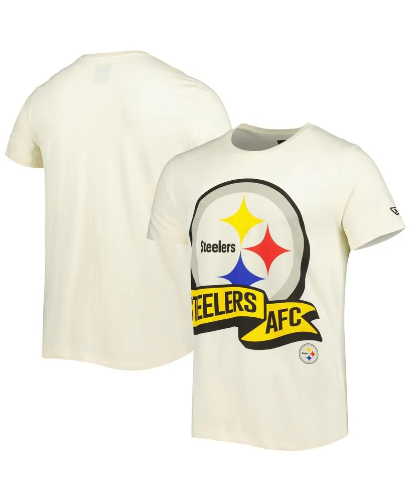 Men's New Era Cream Pittsburgh Steelers Sideline Chrome T-shirt