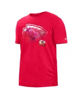 Men's New Era Red Kansas City Chiefs 2022 Sideline Ink Dye T-shirt