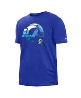 Men's New Era Blue Los Angeles Rams 2022 Sideline Ink Dye T-shirt