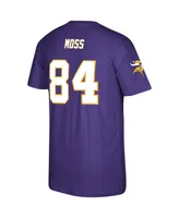 Men's Mitchell & Ness Randy Moss Purple Minnesota Vikings 40th Anniversary Retired Player Name and Number T-shirt