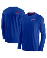 Men's Nike Royal Buffalo Bills Sideline Coach Chevron Lock Up Long Sleeve V-neck Performance T-shirt
