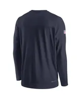 Men's Nike College Navy Seattle Seahawks Sideline Lockup Performance Long Sleeve T-shirt