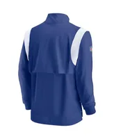 Men's Nike Royal New York Giants Sideline Coach Chevron Lockup Quarter-zip Long Sleeve Top