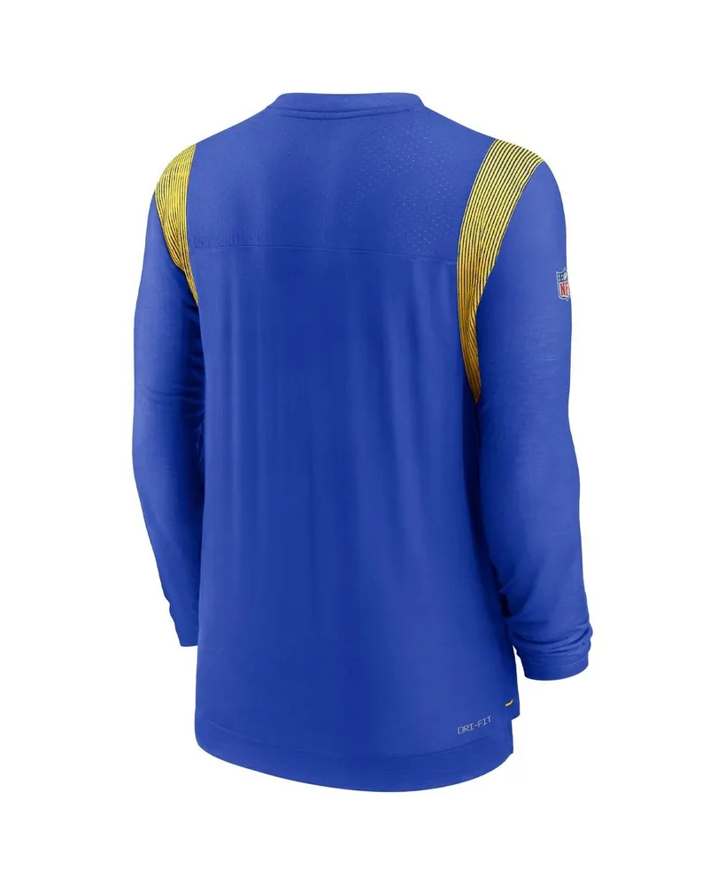 Men's Nike Royal Los Angeles Rams Sideline Tonal Logo Performance Player Long Sleeve T-shirt