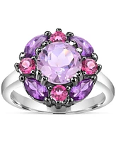 Multi-Gemstone Cluster Ring (3-3/8 ct. t.w.) in Sterling Silver