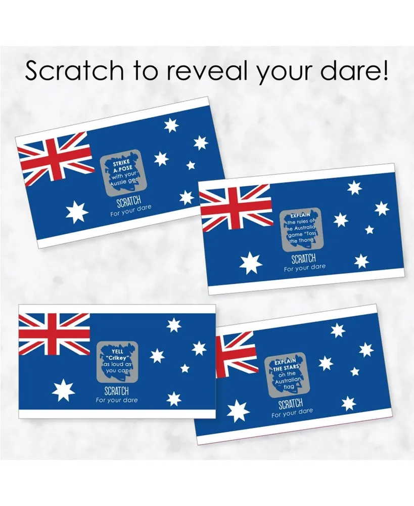 Australia Day - G'Day Mate Aussie Party Game Scratch Off Dare Cards - 22 Count