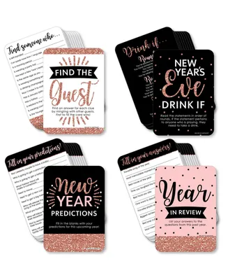 Rose Gold Happy New Year - 4 Party Games - 10 Cards Each - Gamerific Bundle