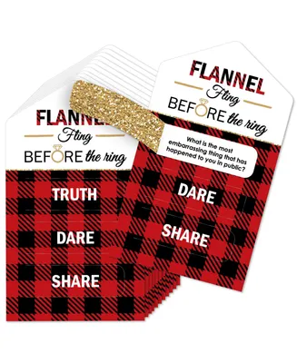 Flannel Fling Before The Ring Party Game Cards Truth Dare Share Pull Tabs 12 Ct