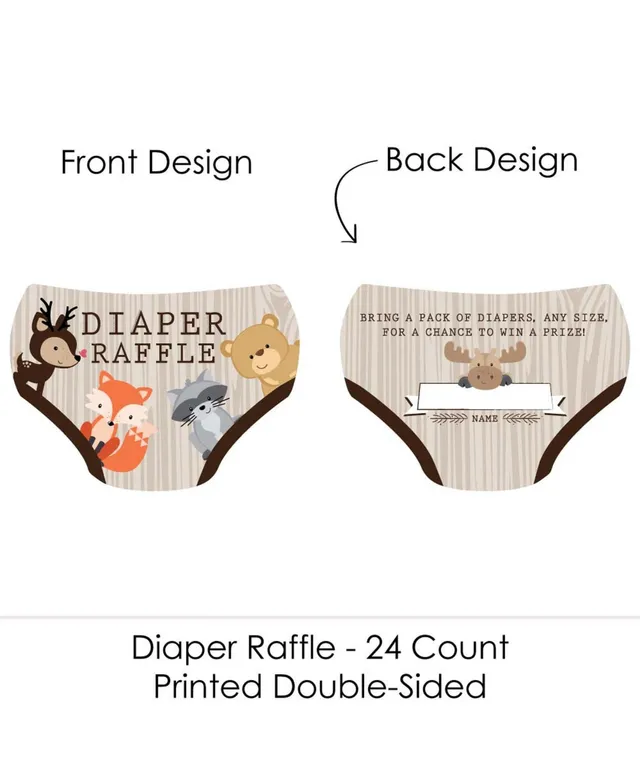 Big Dot of Happiness - Let's Go Fishing - Diaper Shaped Raffle Ticket Inserts - Fish Themed Baby Shower Activities - Diaper Raffle Game - Set of 24