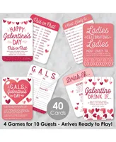 Big Dot of Happiness Happy Galentine's Day - 4 Valentine's Day Games 10 Cards Each - Gamerific Bundle