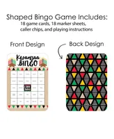Happy Kwanzaa - Bingo Cards and Markers - Party Bingo Game - Set of 18