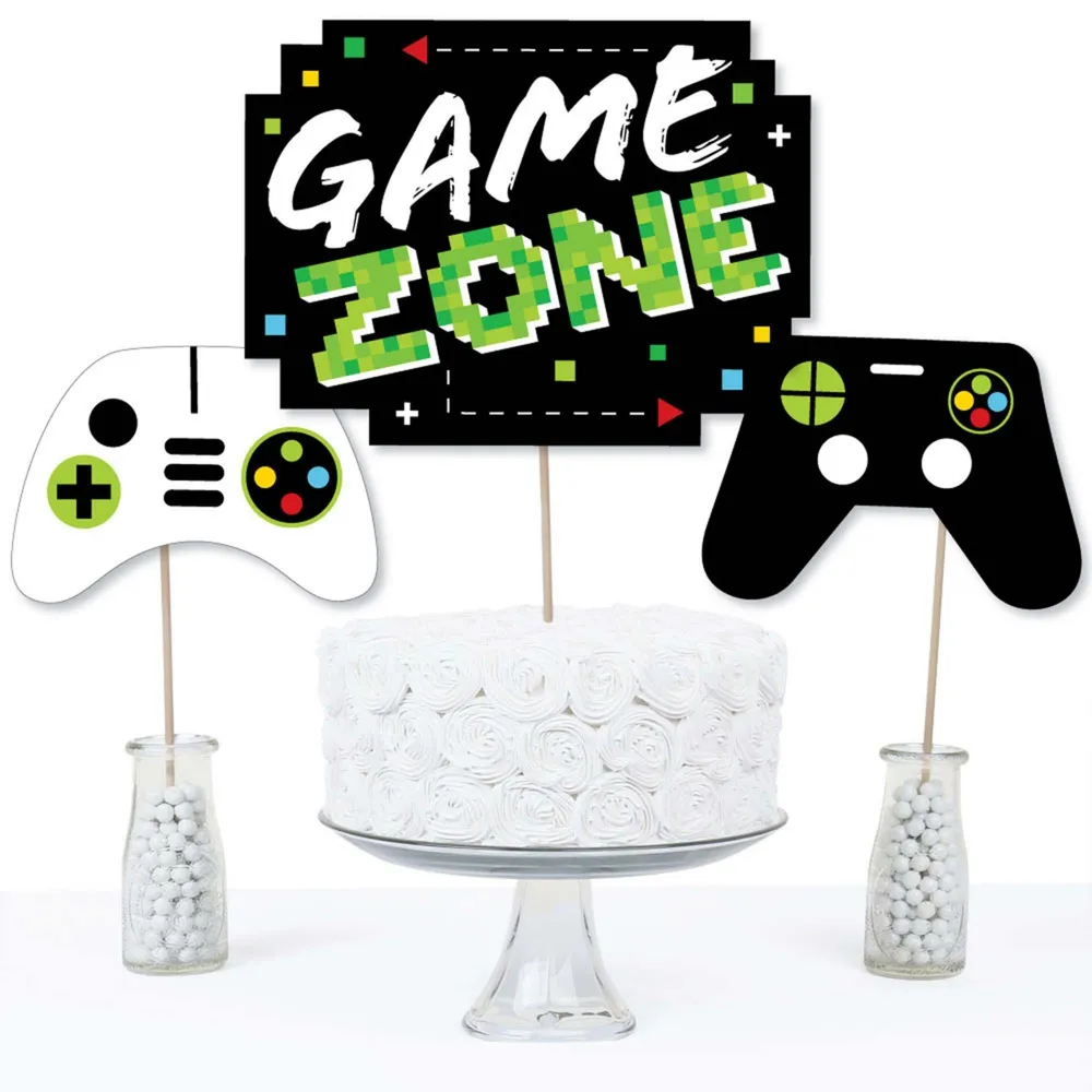 Game Zone - Video Game or Birthday Centerpiece Sticks - Table Toppers -Set of 15