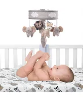 Lambs & Ivy Jungle Safari Gray Elephant/Lion/Giraffe Musical Baby Crib Mobile Toy