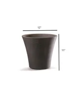 Garden Elements Pamploma Plastic Planter Cappuccino Color 12 Inches