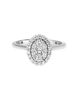 Diamond Oval Cluster Engagement Ring (1/2 ct. t.w.) in 14k White Gold