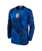 Men's Nike Blue Usmnt 2022/23 Home Breathe Stadium Replica Blank Long Sleeve Jersey