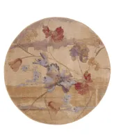 Closeout! Nourison Home Round Area Rug, Somerset ST18 Art Flower Beige 5' 6"