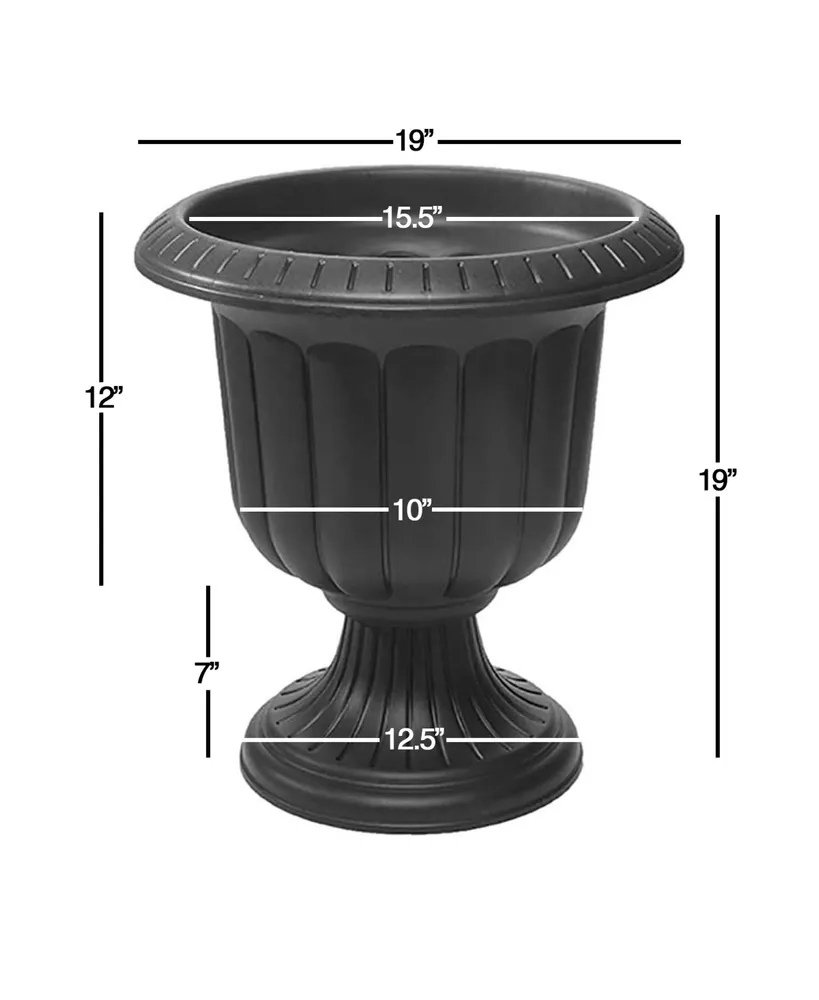 Novelty Classic Urn Garden Pot/Planter, Plastic, Black - 19 Inch