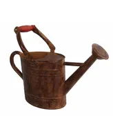 Gardener's Select Gardener Select Metal Oval Watering Can, Rusty Wooden Handle, 0.92 Gal