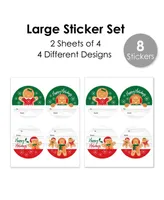 Gingerbread Christmas Holiday Party To and From Gift Tags Large Stickers 8 Ct