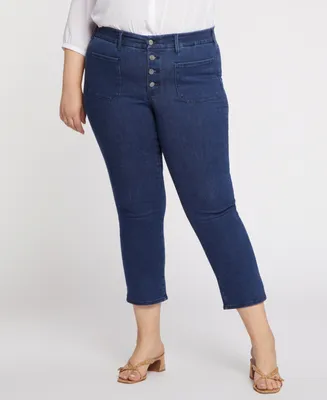Nydj Plus Size Waist Match Marilyn Straight Ankle Jeans