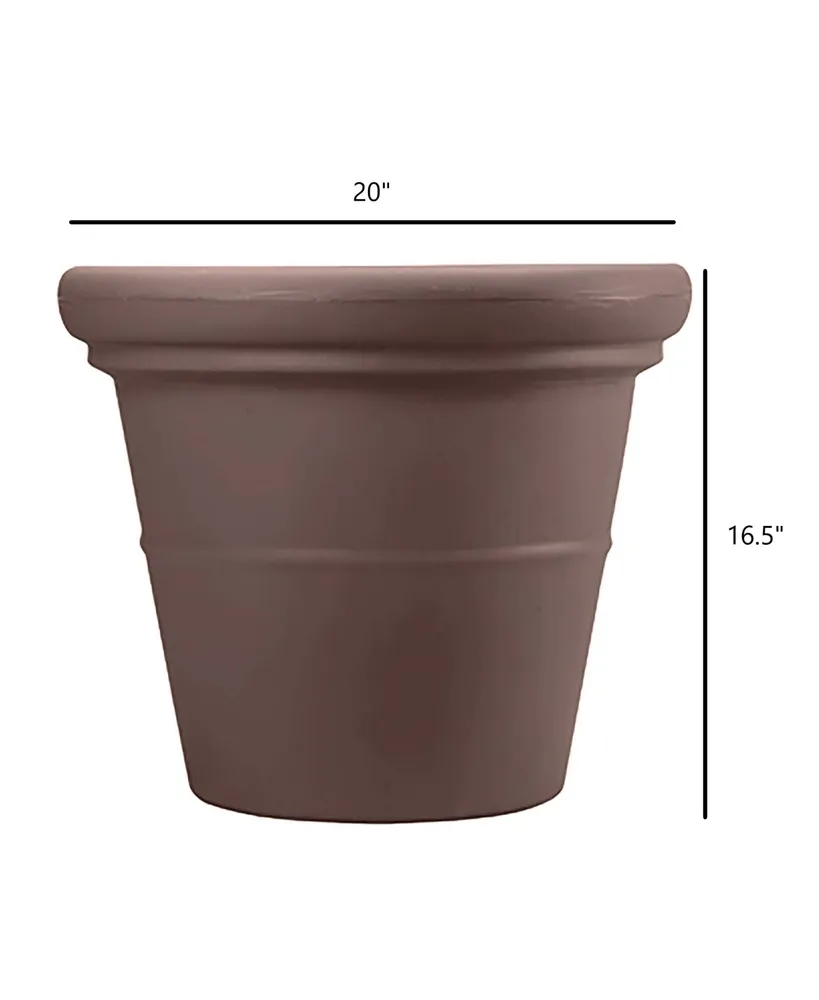 The Hc Companies TEA20000E21 Terrazzo Round Pot Planter Chocolate 20in