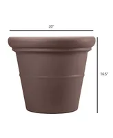 The Hc Companies TEA20000E21 Terrazzo Round Pot Planter Chocolate 20in