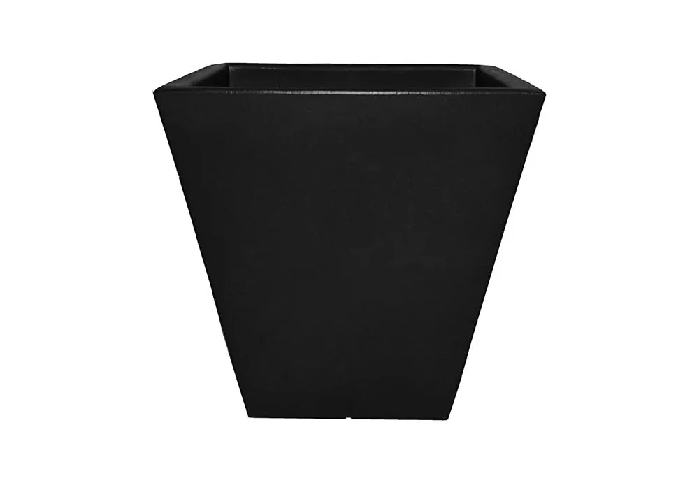 Tusco Products Cosmopolitan Collection Square Planter - Black - 18in