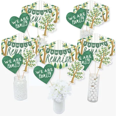 Family Tree Reunion -Family Gathering Centerpiece Sticks-Table Toppers-Set of 15