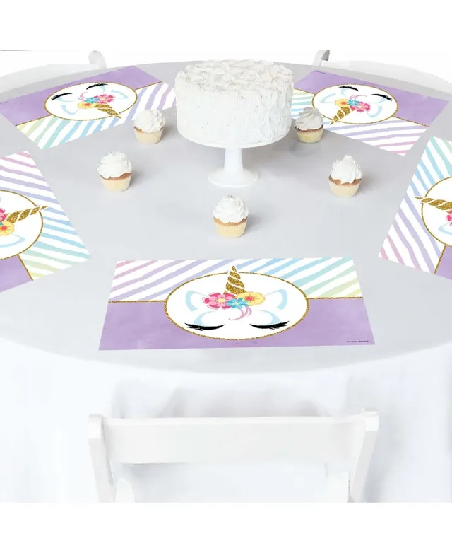 Big Dot Of Happiness Rainbow Unicorn - Party Table Decorations Magical  Unicorn Party Placemats 16 Ct