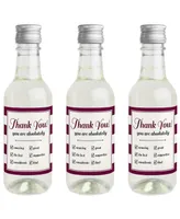Girly Thank You - Mini Wine Bottle Label Stickers - Thank You Gift - Set of 16