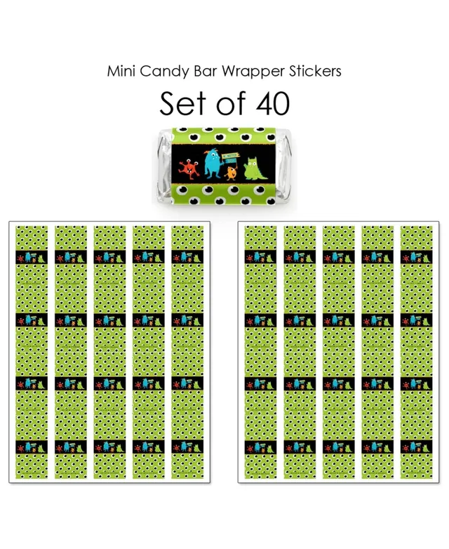 Big Dot Of Happiness Monster Bash - Mini Candy Bar Wrapper Stickers - Party  Small Favors - 40 Ct