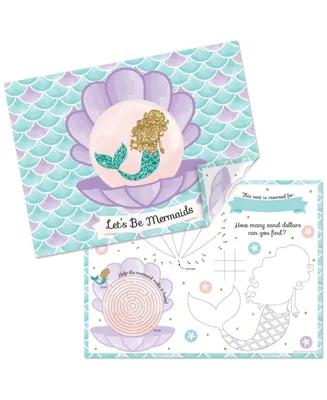Let's Be Mermaids - Paper Coloring Sheets - Activity Placemats - Set of 16