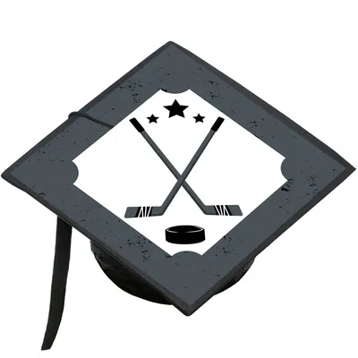 Grad Hockey - Graduation Cap Decorations Kit - Grad Cap Cover