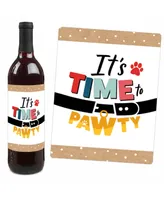 Happy Gotcha Day - Pet Adoption Party Decor - Wine Bottle Label Stickers - 4 Ct - Assorted Pre