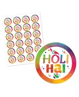 Holi Hai - Festival of Colors Party Circle Sticker Labels - 24 Count - Assorted Pre