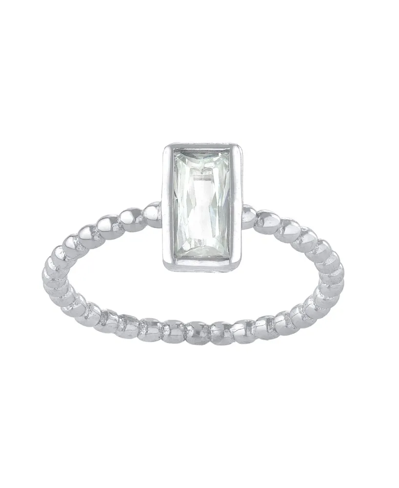 Giani Bernini Emerald Cut Cubic Zirconia (1.47 ct. t. w.) Solitaire Ring in Sterling Silver